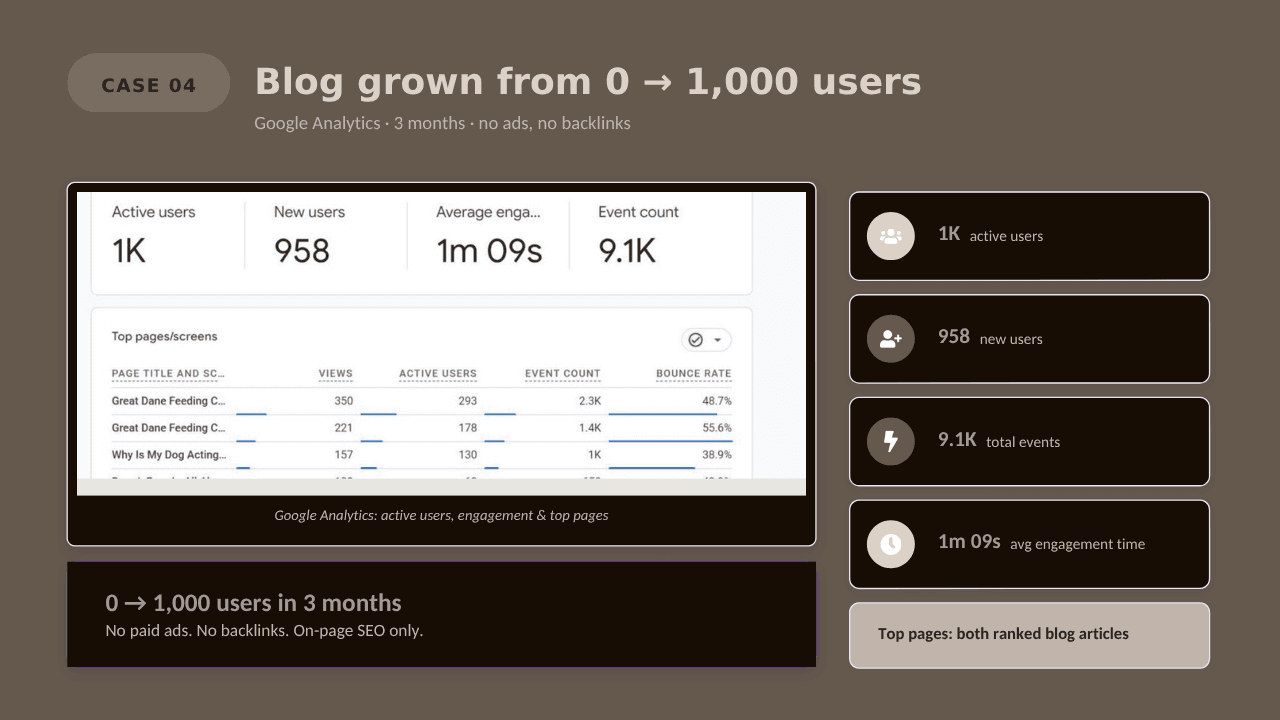 Blog Growth From 0 → 1,000 Users